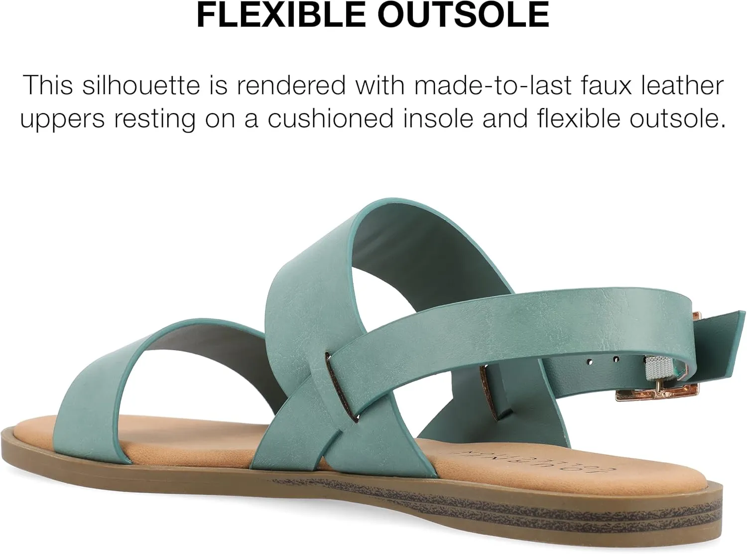 Journee Womens and Lavine Multi Strap Flat Sandals