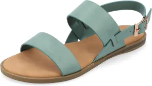 Journee Womens and Lavine Multi Strap Flat Sandals