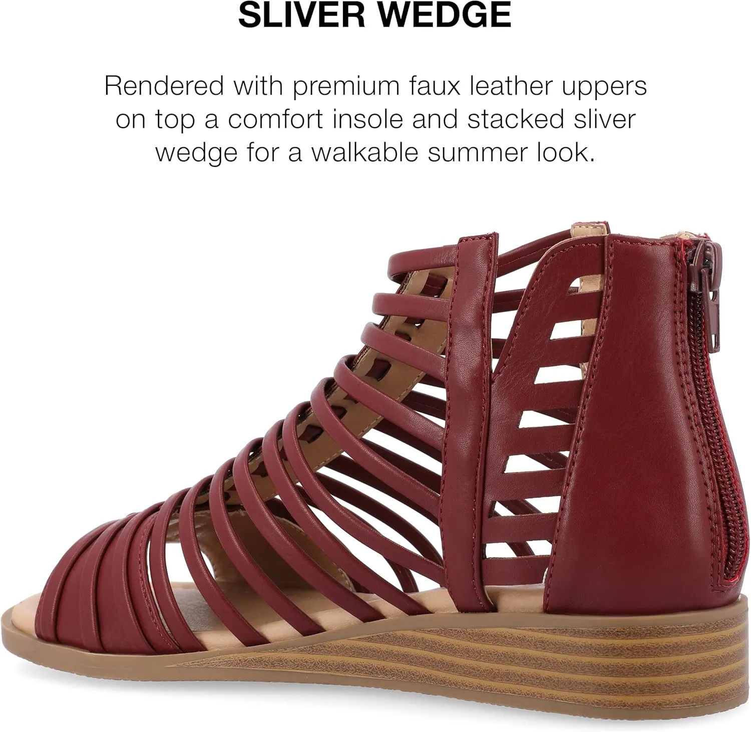 Journee Women's Comfort Foam Delilah Sliver Wedge Sandals