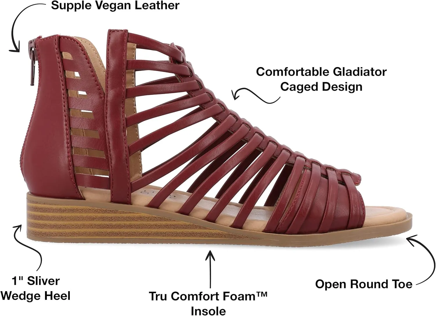 Journee Women's Comfort Foam Delilah Sliver Wedge Sandals