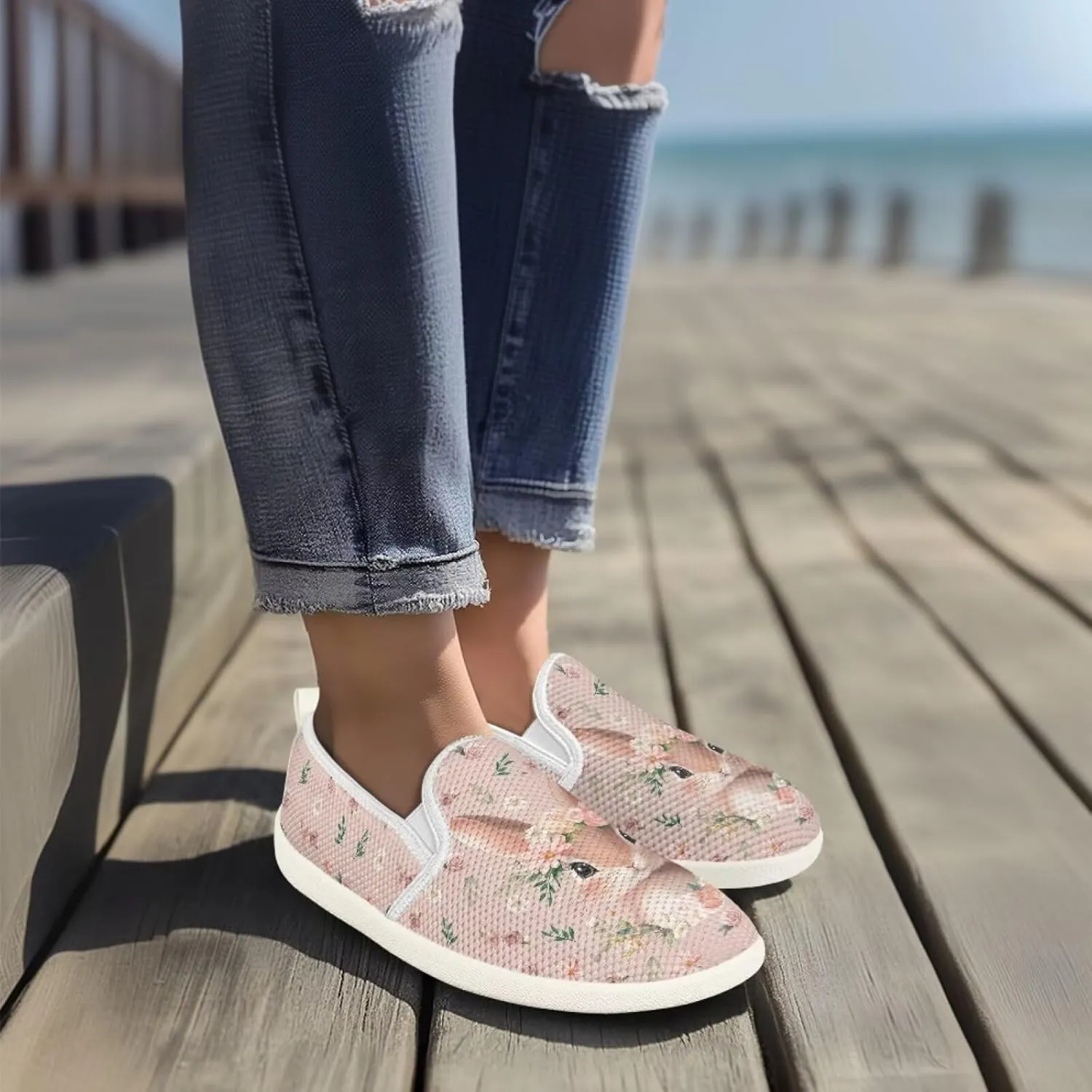 JoyLamoria Hummingbird Sneakers Walking Shoes Teens Adults Elastic Loafers and Flats Quick Drying Sneakers Slip On Shoes Arch Support