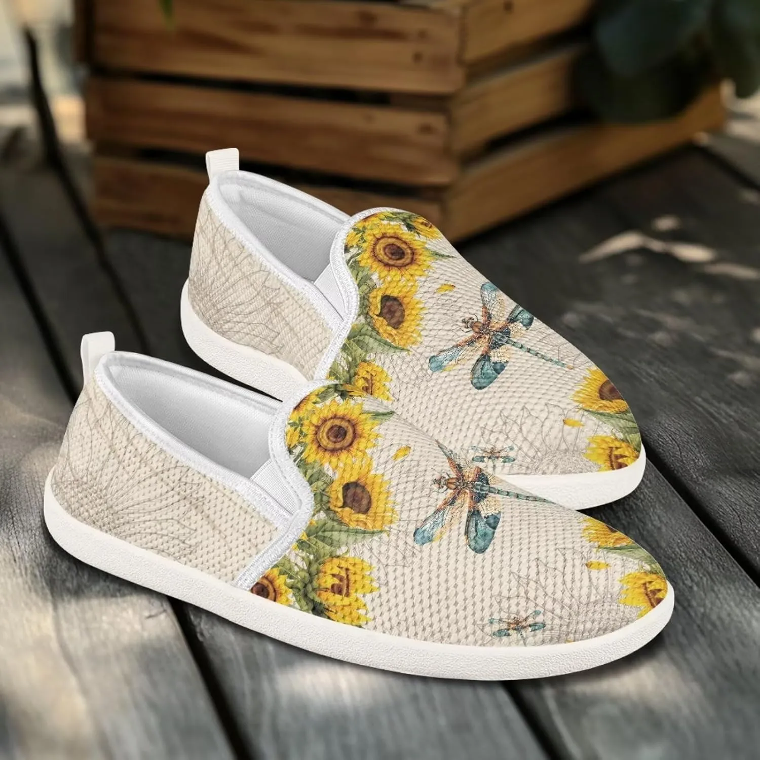 JoyLamoria Hummingbird Sneakers Walking Shoes Teens Adults Elastic Loafers and Flats Quick Drying Sneakers Slip On Shoes Arch Support