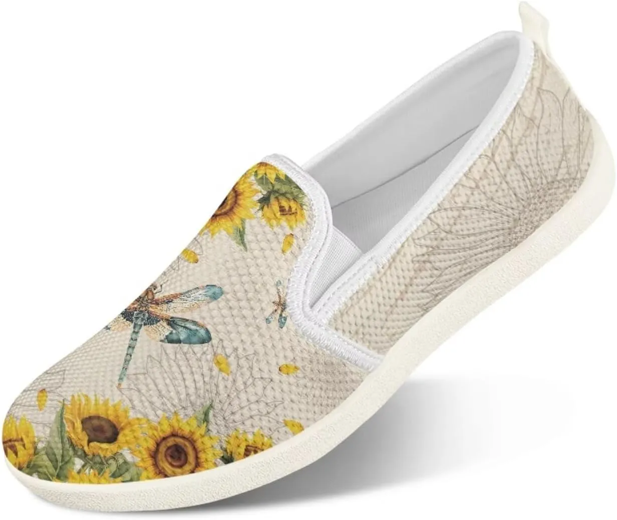 JoyLamoria Hummingbird Sneakers Walking Shoes Teens Adults Elastic Loafers and Flats Quick Drying Sneakers Slip On Shoes Arch Support