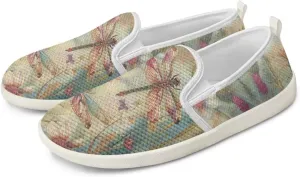 JoyLamoria Retro Butterfly Print Slip on Sneakers Mesh Fashion Running Shoes Sneakers Women Men Walking Shoes Arch Support Causal Flats
