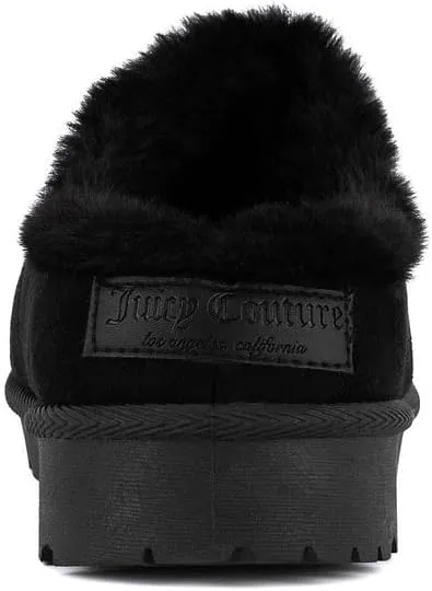 Juicy Couture Women's Faux Fur Mule Slippers – Cozy, Lightweight Slip-On for Indoor and Outdoor Comfort