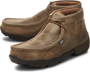 Justin Cappie Steel Toe Work Boots for Men - Full-Grain Leather Moc Toe Chukka Boots with Oil- and Slip-Resistant Outsole, EH-Rated