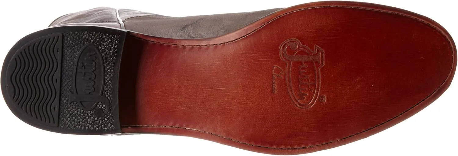 Justin Jackson 10" Roper Cowboy Boots for Men - Round Toe Full-Grain Leather Upper, J-Flex Comfort System, and Hand-Nailed Leather Outsole