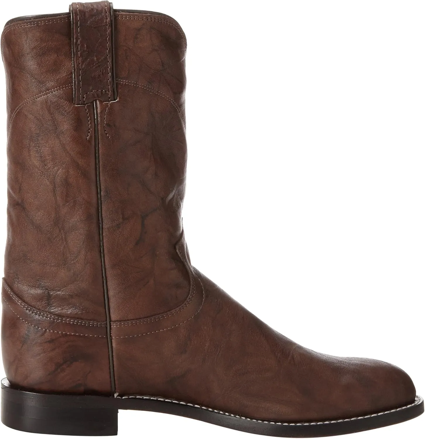 Justin Jackson 10" Roper Cowboy Boots for Men - Round Toe Full-Grain Leather Upper, J-Flex Comfort System, and Hand-Nailed Leather Outsole