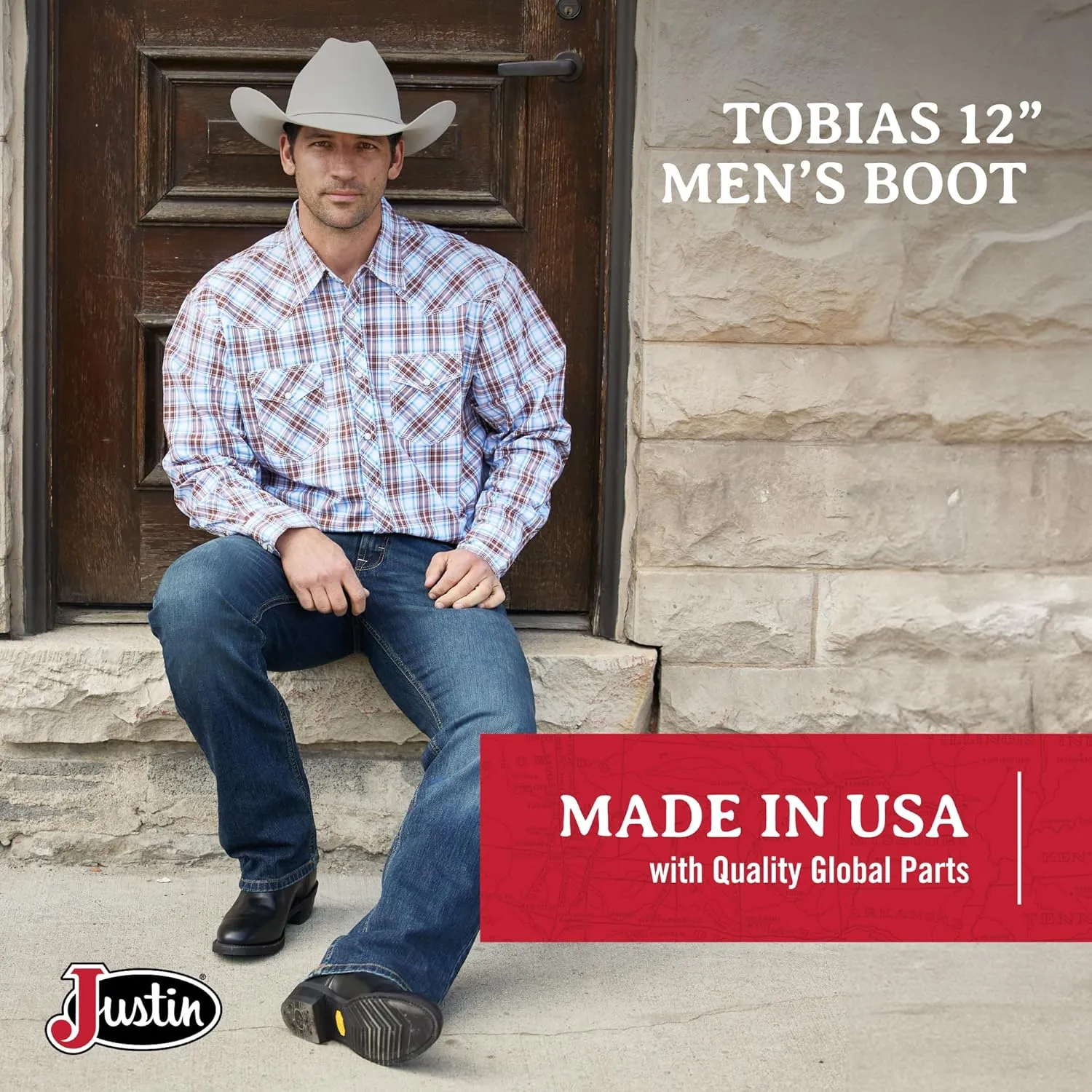 Justin Men's Tobias 12" Western Boot