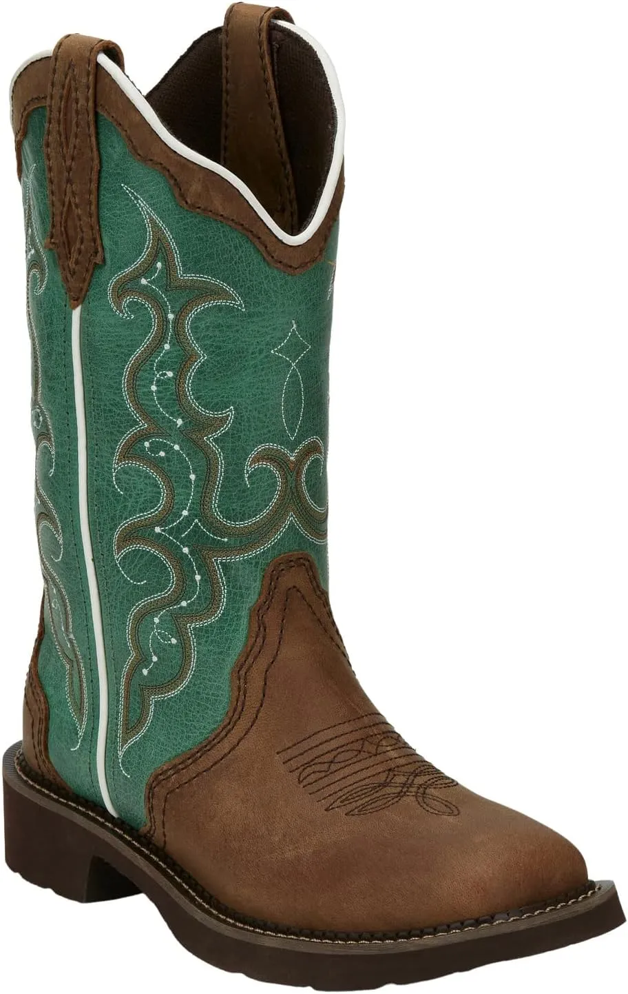 Justin Women's GY2904 Raya 12" Western Boot, Distressed Brown - 10.5 B