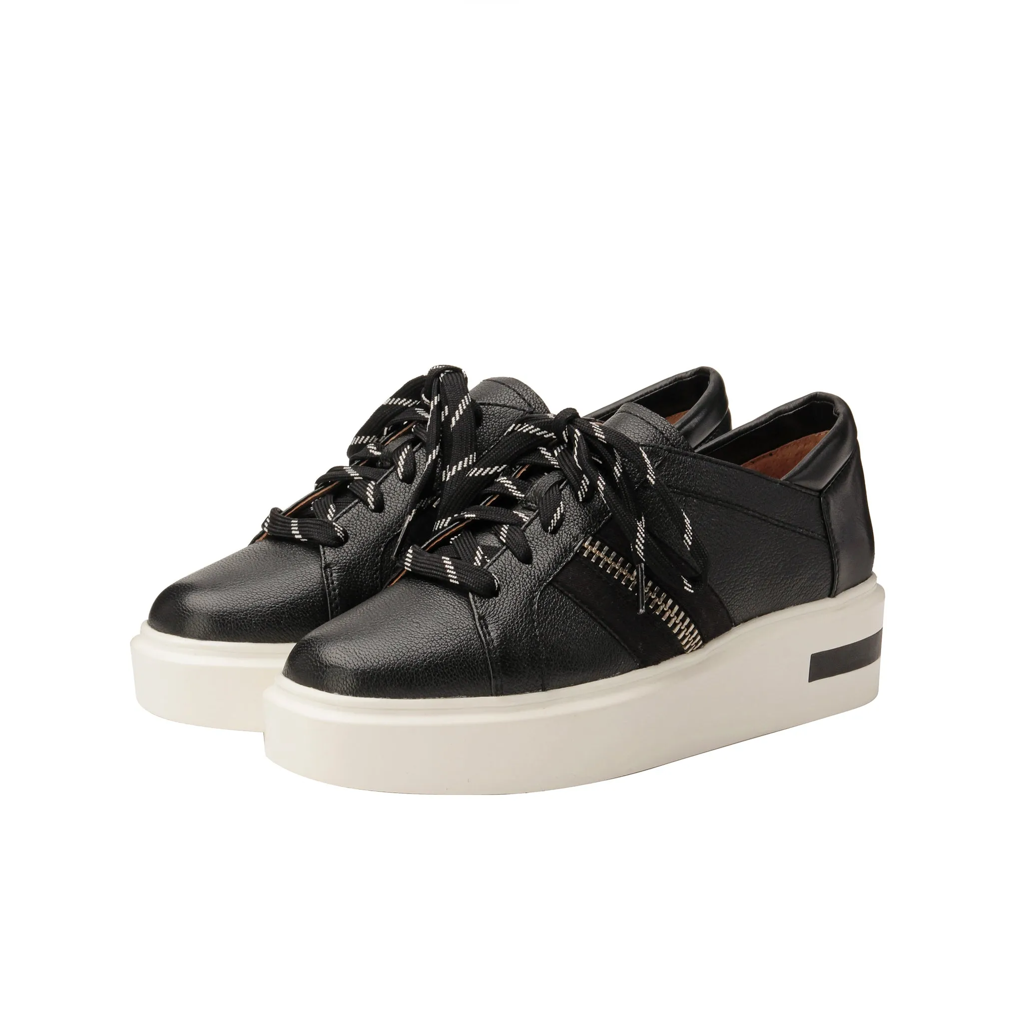KAREN | Lace-up Leather Platform Sneakers