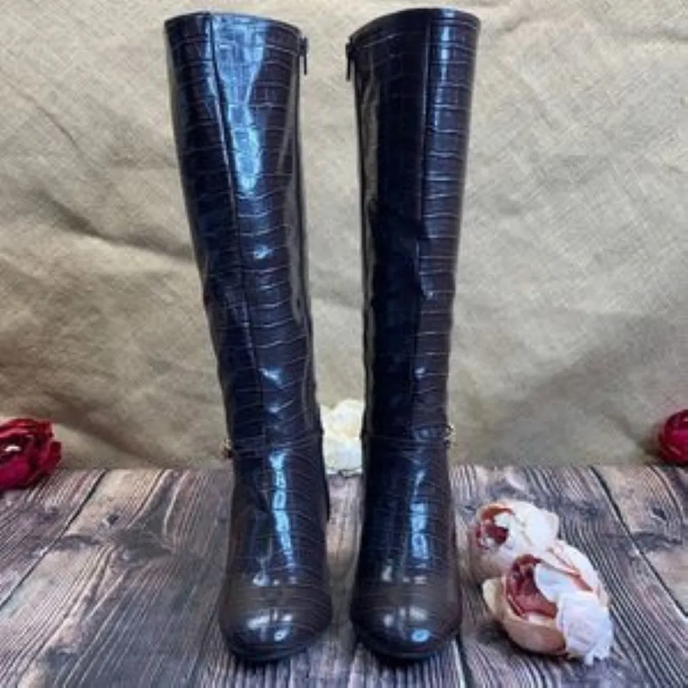 Karen Scott Brown Hanna Wide-Calf Dress Boots 6M