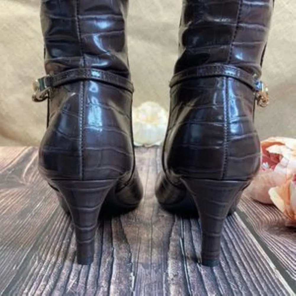 Karen Scott Brown Hanna Wide-Calf Dress Boots 6M