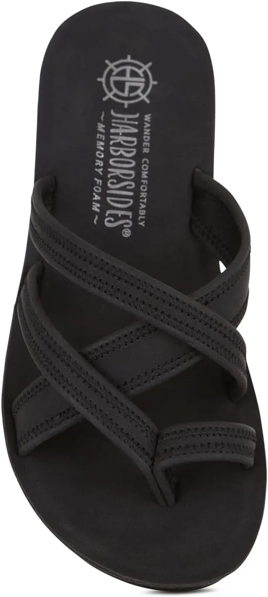 Keegan Women’s Wedge Sandal – Comfortable Open-Toe Wedges with Cushioned Insole, Available in Black & Navy, Medium Width Sizes 6-10