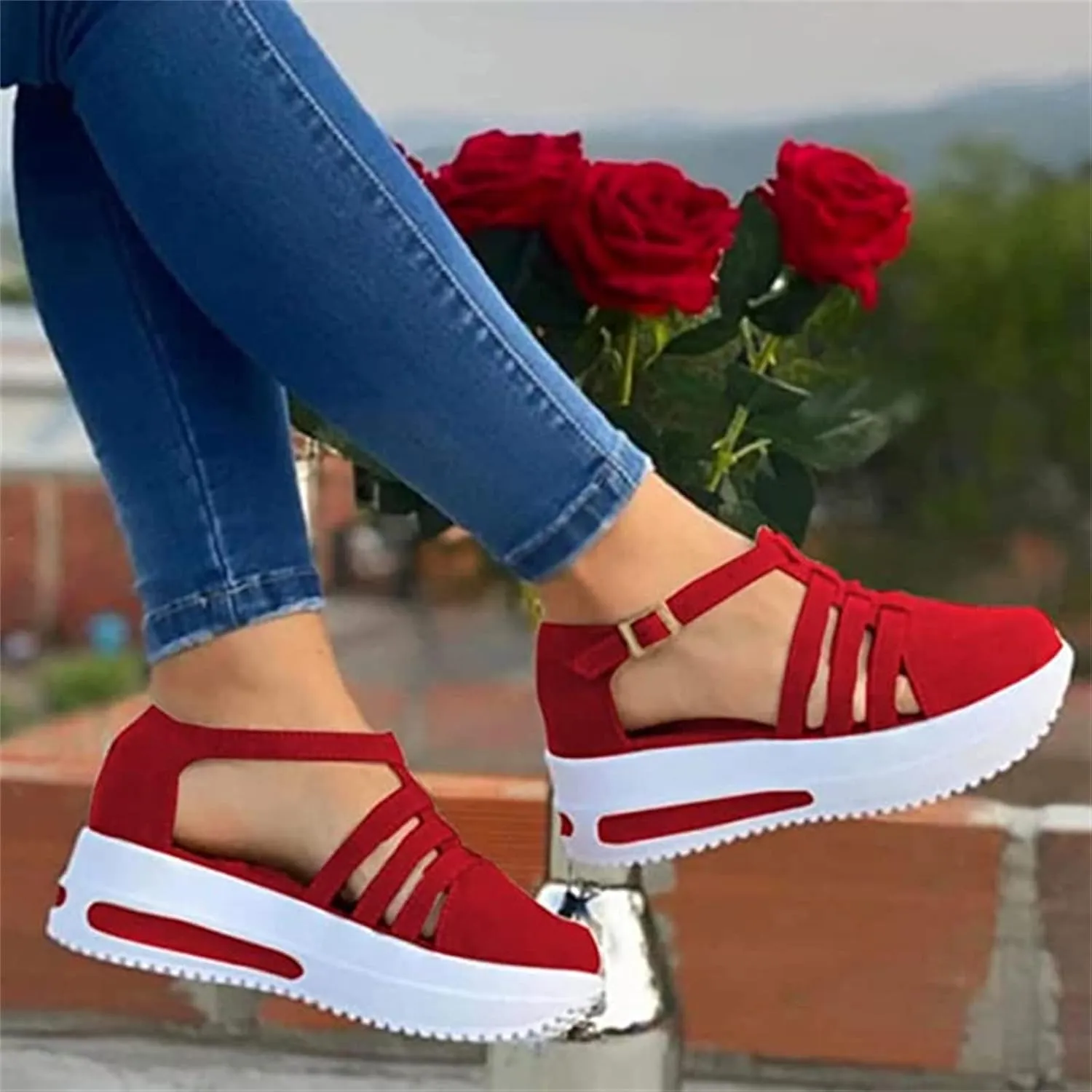 Ladmiple Shoes For Women Sneakers Slip Ons Memory Foam Comfort Walking Shoes Fashion Casual Summer Platform Flats Loafer