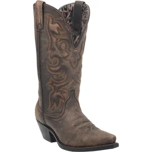 Laredo Women's Access Wide Calf Western Boot - Black/Tan