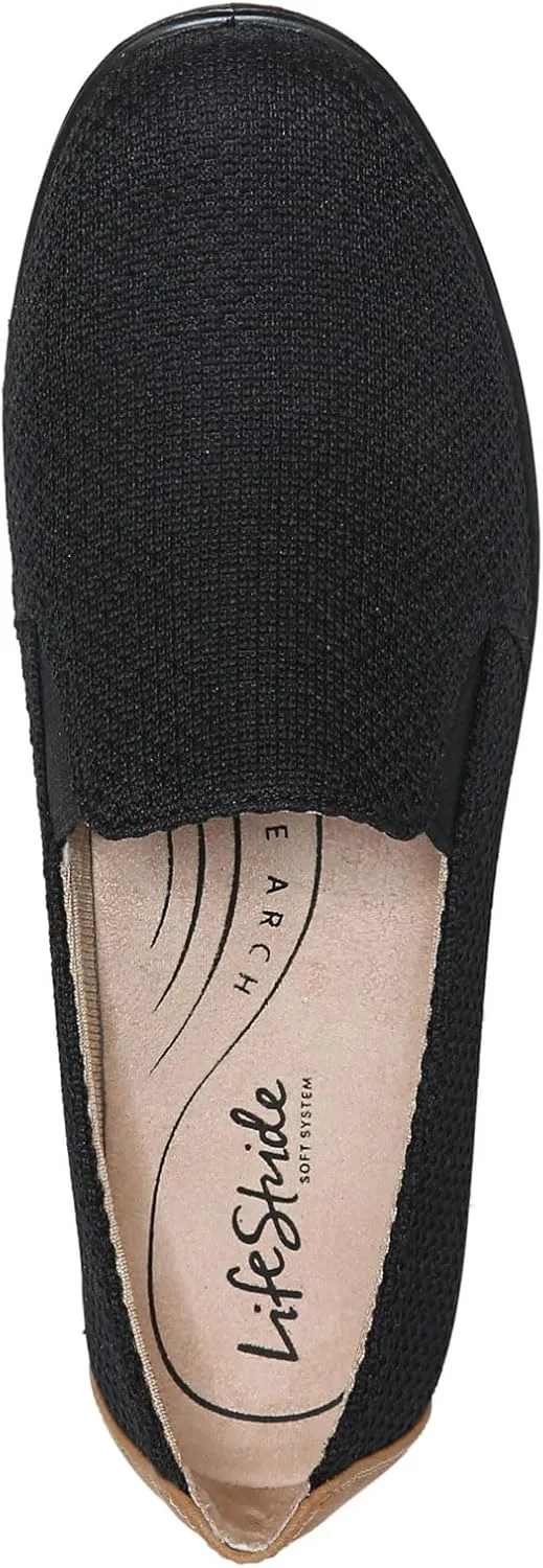 LifeStride Women's Next Level Slip-On Sneaker, Black/Black, 11 Wide
