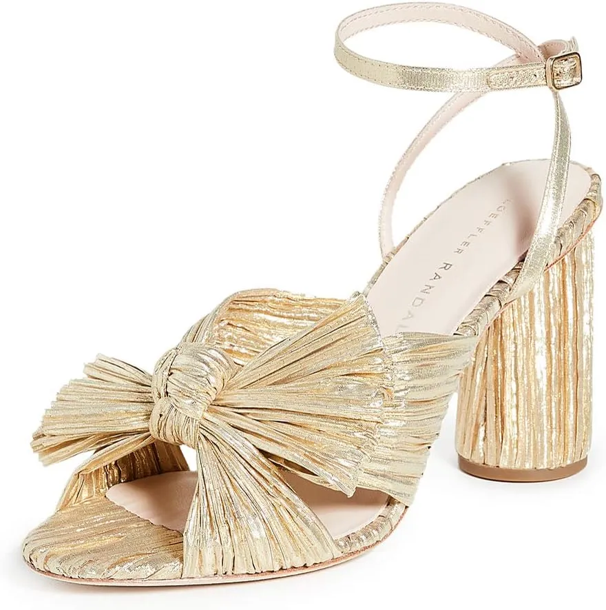 Loeffler Randall Women's Camellia Pleated Bow Heel with Ankle Strap
