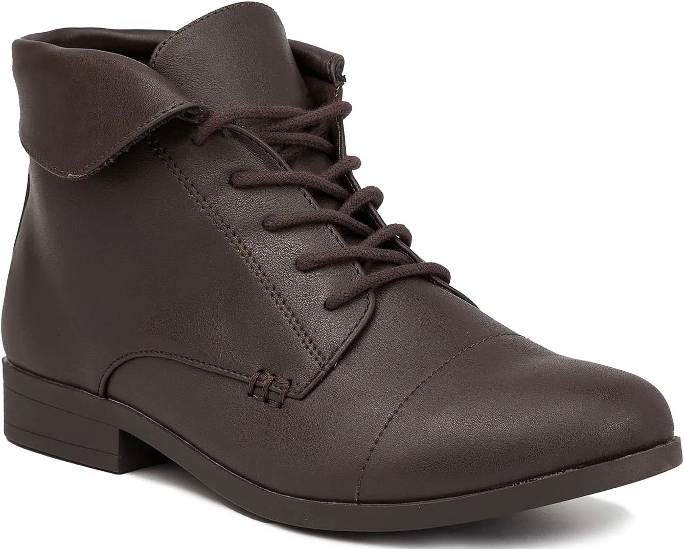 LONDON FOG Crissy Dress Ankle Boot Ladies Lace Up Bootie with Collar