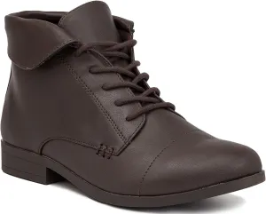 LONDON FOG Crissy Dress Ankle Boot Ladies Lace Up Bootie with Collar