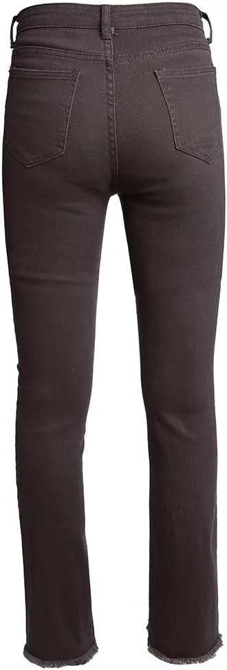 LONGBIDA High Waisted Flare Jeans for Women-Stretch Skinny Bell Bottom Jean Straight Leg Frayed Raw Hem Denim Pants