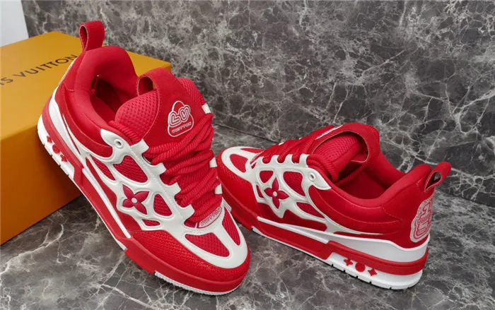 LV Repeat buyers VUITTON Guaranteed protection LOUIS SNEAKER RED WHITE SKATE