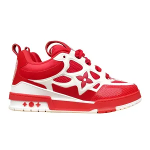 LV Repeat buyers VUITTON Guaranteed protection LOUIS SNEAKER RED WHITE SKATE