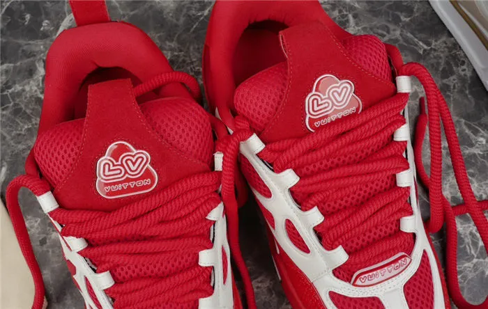 LV Repeat buyers VUITTON Guaranteed protection LOUIS SNEAKER RED WHITE SKATE