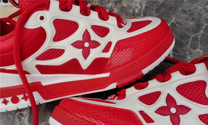 LV Repeat buyers VUITTON Guaranteed protection LOUIS SNEAKER RED WHITE SKATE