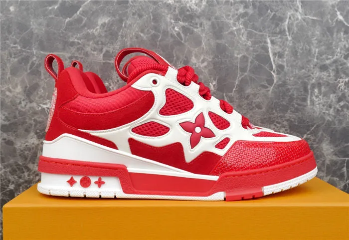 LV Repeat buyers VUITTON Guaranteed protection LOUIS SNEAKER RED WHITE SKATE