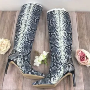 Marc Fisher Snakeskin Leather Boots 7.5M