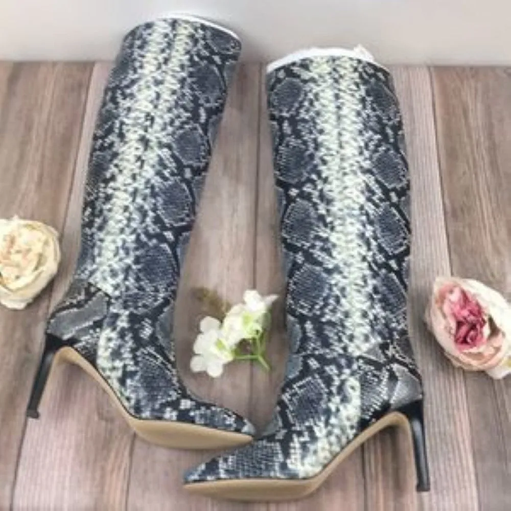 Marc Fisher Snakeskin Leather Boots 7.5M