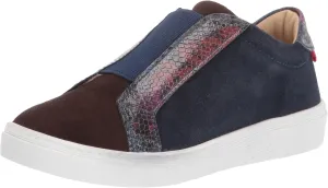 MARC JOSEPH NEW YORK Unisex-Child Kids Boys/Girls Leather Made in Brazil Slip on Elastic Detail Sneaker