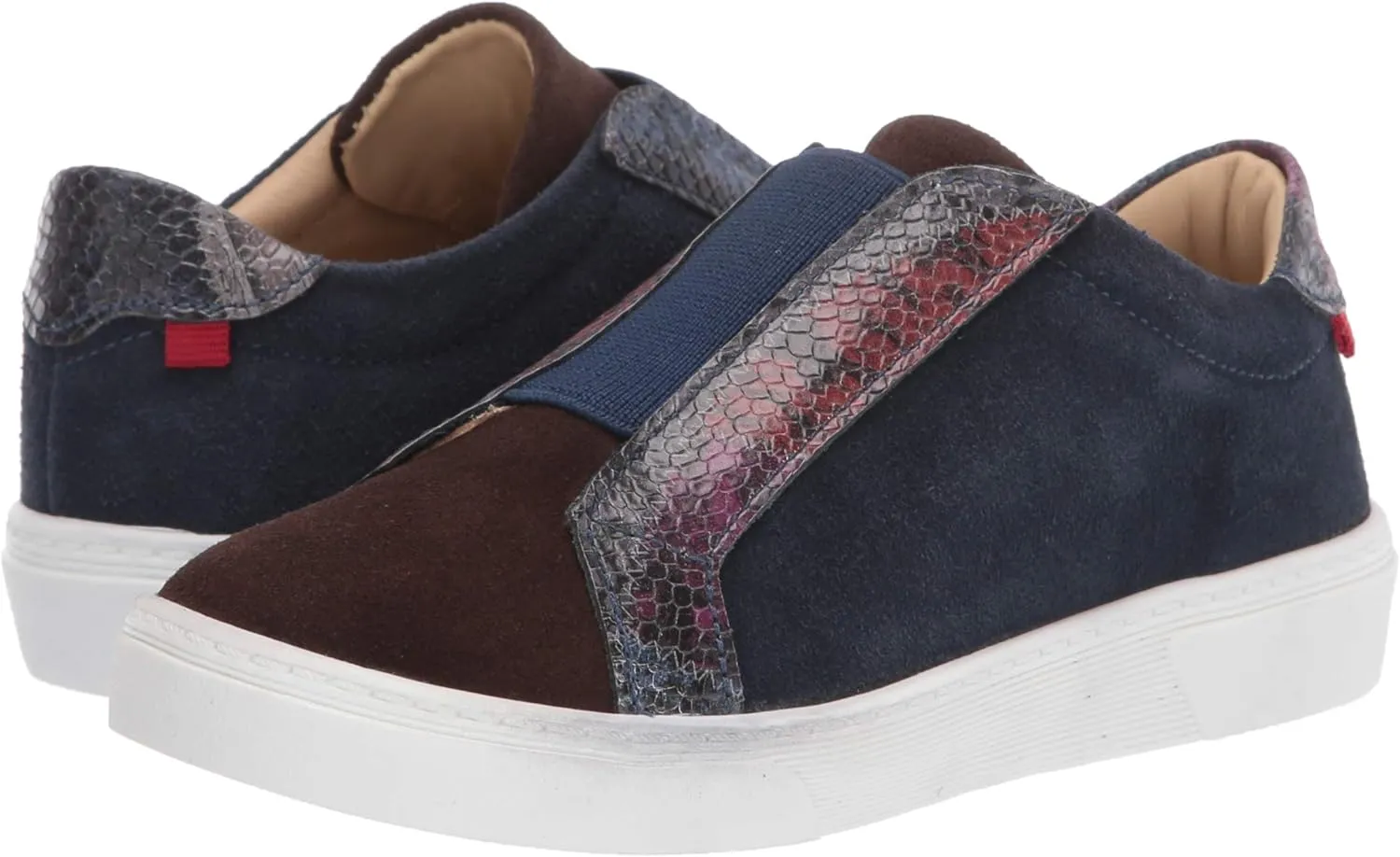 MARC JOSEPH NEW YORK Unisex-Child Kids Boys/Girls Leather Made in Brazil Slip on Elastic Detail Sneaker