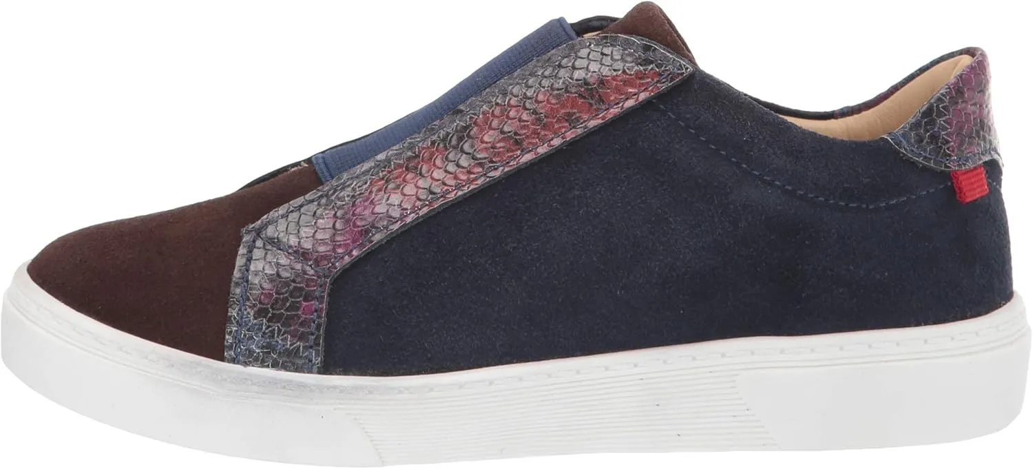MARC JOSEPH NEW YORK Unisex-Child Kids Boys/Girls Leather Made in Brazil Slip on Elastic Detail Sneaker