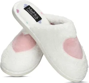 MeMoi Women's Multi Hearts Terry Slide Slippers