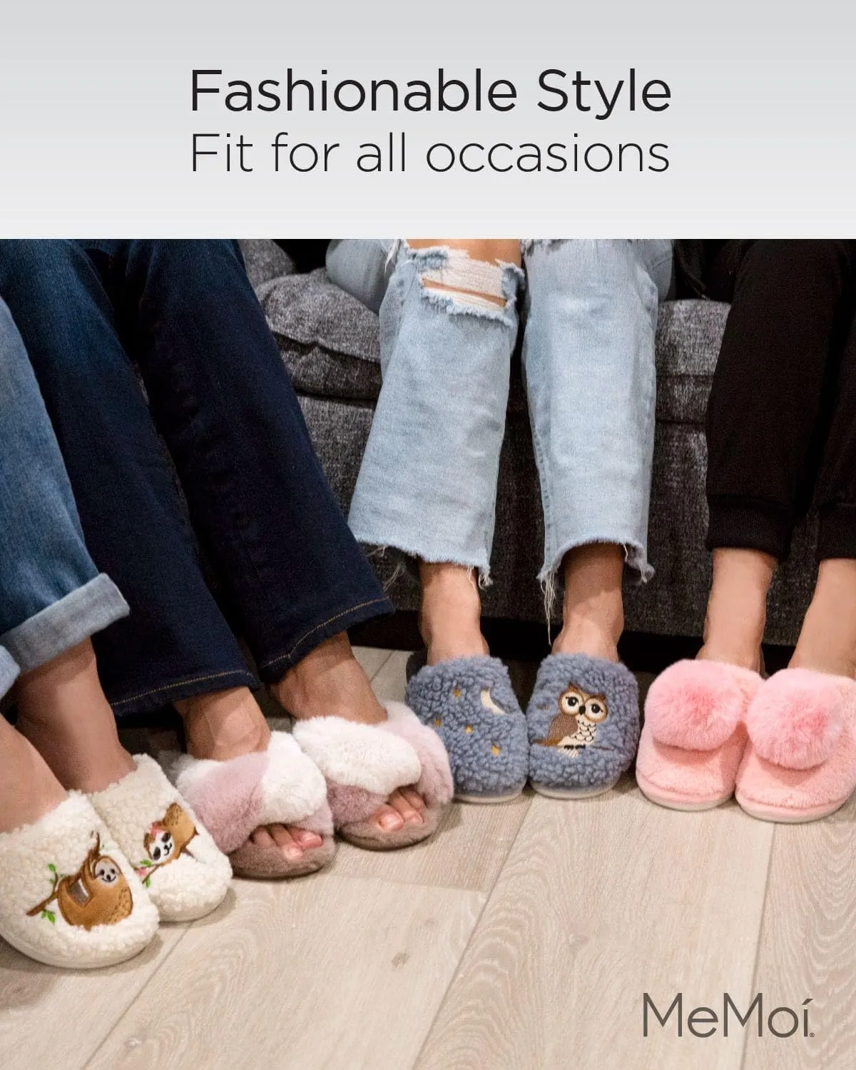 MeMoi Women's Multi Hearts Terry Slide Slippers