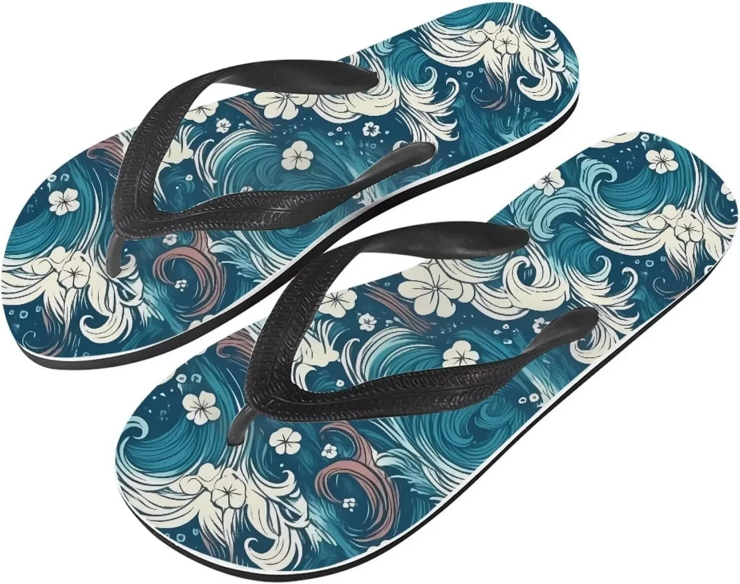 Men American Flag Flip Flop Sandal, Daisy Classic Thongs Sandals for Beach Men's Comfortable Flip Flops Sandals