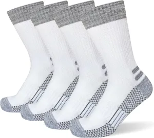 Men's Crew Work Boot Socks Thick Cushioned Moisture Wicking Hiking Sock 4 Pairs