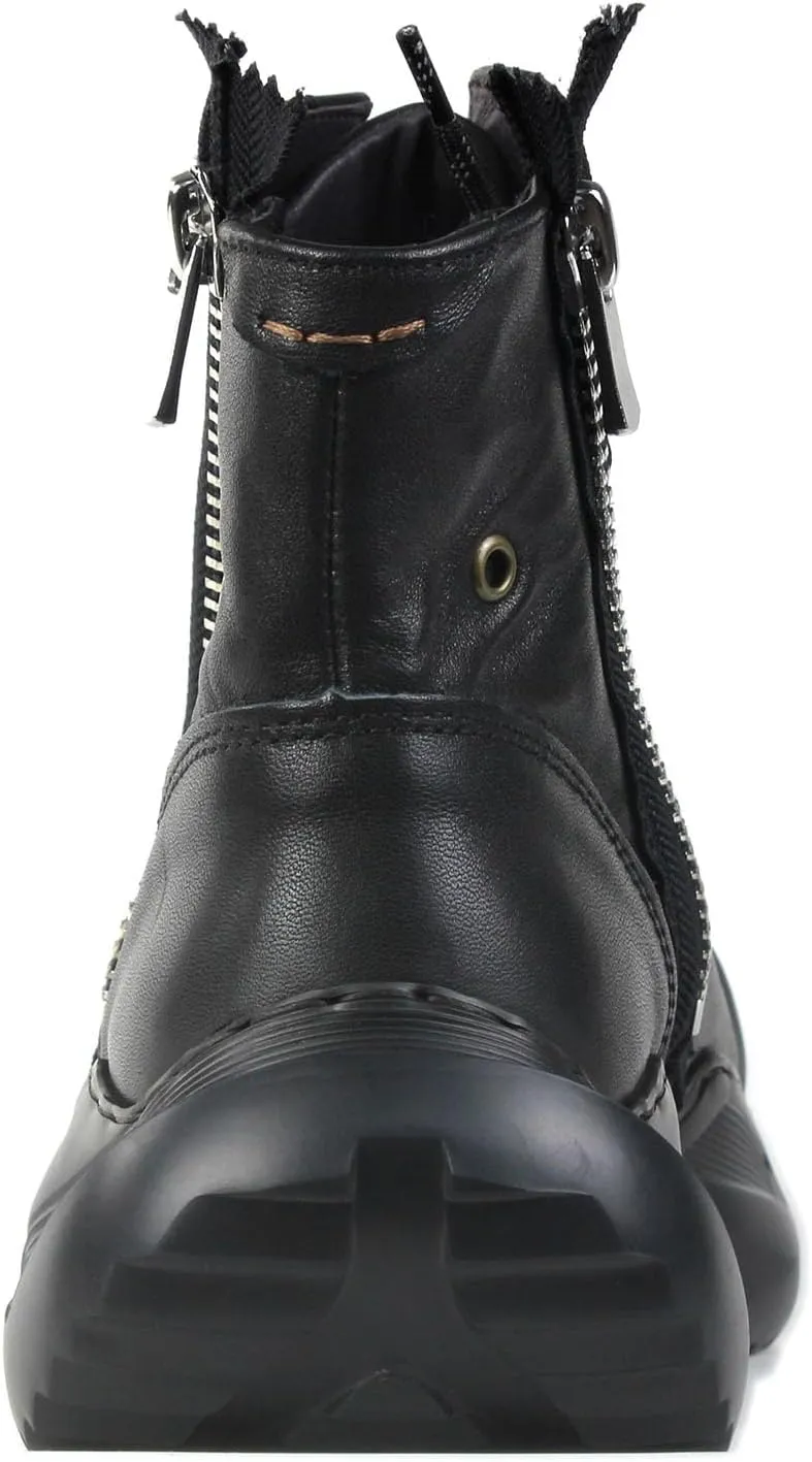 Mens Vintage Moto Boots Combat Hiking Retro Casual Shoes Cowhide Leather Ankle Chukka Boots CD-5008-S-8-Classic-US-R