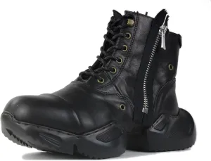 Mens Vintage Moto Boots Combat Hiking Retro Casual Shoes Cowhide Leather Ankle Chukka Boots CD-5008-S-8-Classic-US-R