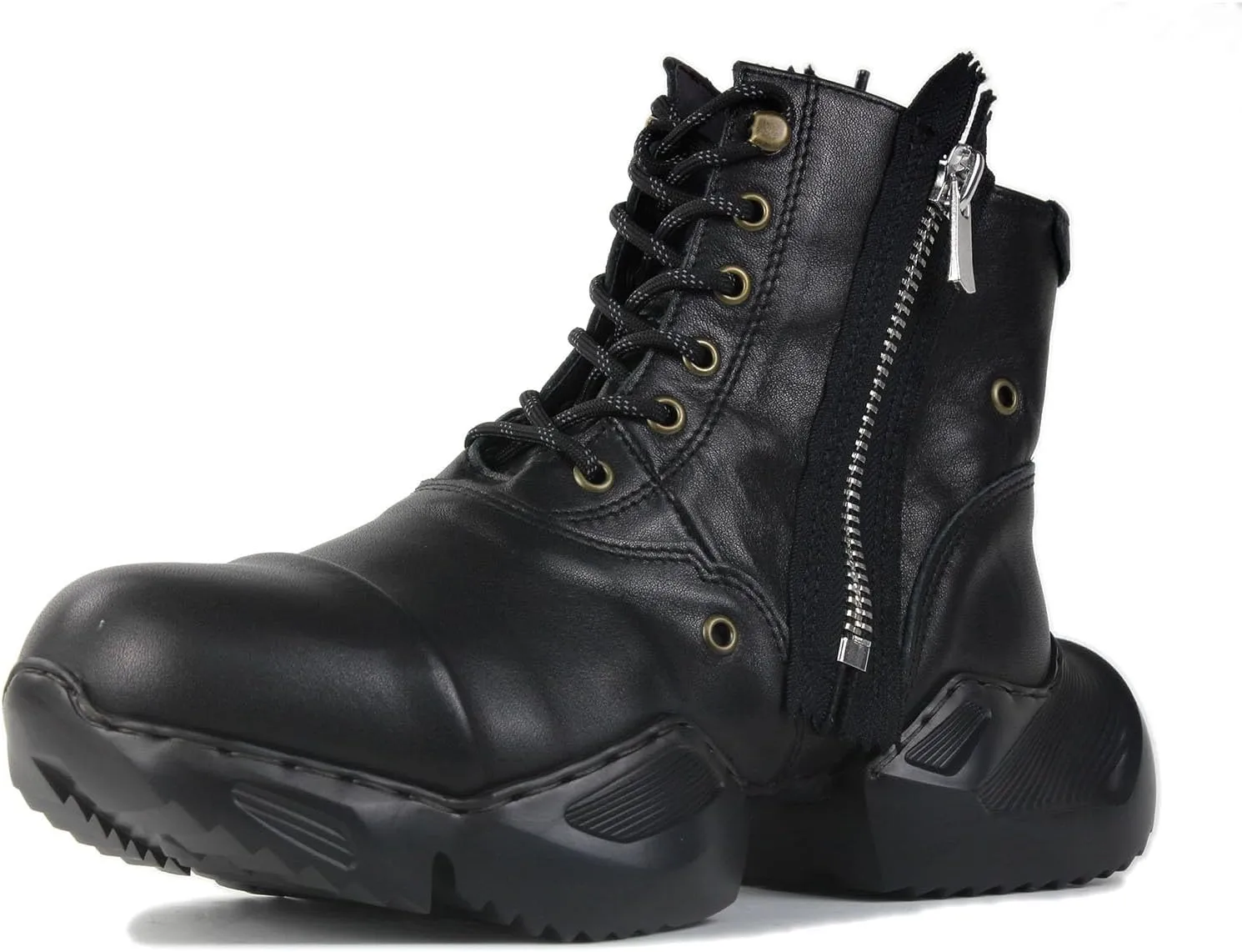 Mens Vintage Moto Boots Combat Hiking Retro Casual Shoes Cowhide Leather Ankle Chukka Boots CD-5008-S-8-Classic-US-R