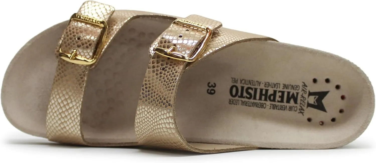 Mephisto Womens Harmony Metallic Leather Sandals