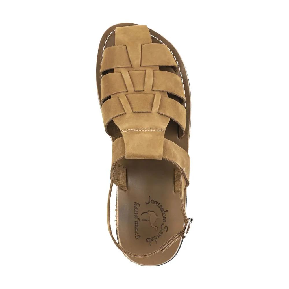 Michael - Slingback Leather Fisherman Sandal | Tan Nubuck