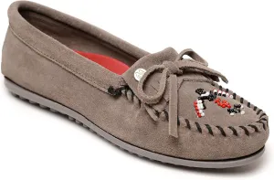 Minnetonka Women’s Thunderbird “Animikii” Hardsole – Moccasins for Women with a Classic Leather Moccasin Silhouette, Cushioned Footbed, and Beaded Moccasin Design