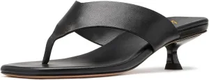 miss left Women Open Toe Kitten Low Heel Thong Slide Sandals Slip on Comfortable Flip Flops Classic Summer Casual Mule Size 4-16 US