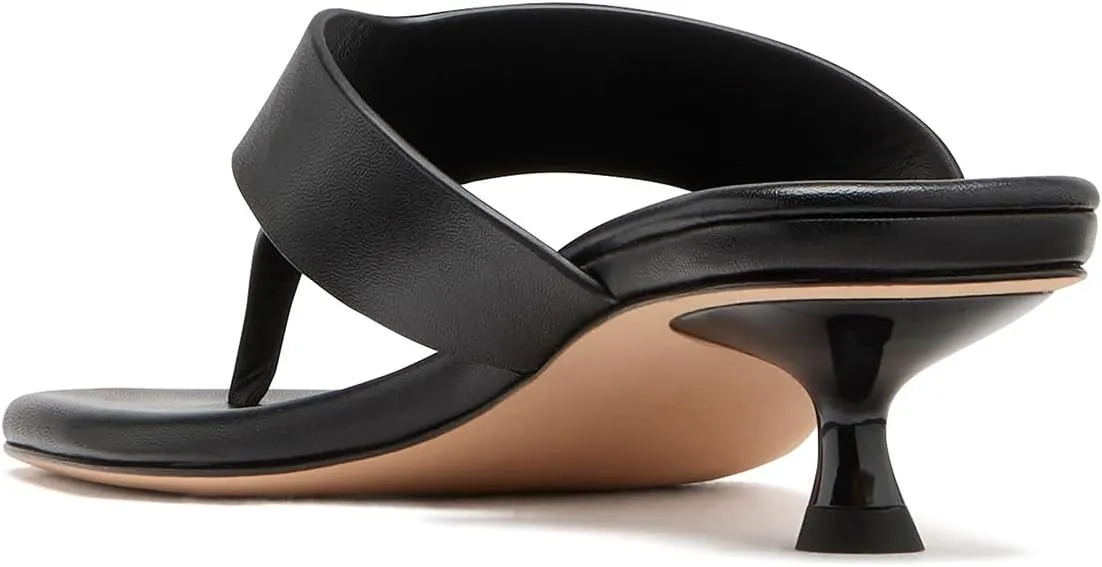 miss left Women Open Toe Kitten Low Heel Thong Slide Sandals Slip on Comfortable Flip Flops Classic Summer Casual Mule Size 4-16 US
