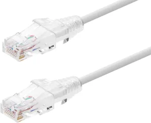 Monoprice Cat6 Ethernet Patch Cable - Snagless, Stranded, 550MHz, UTP, CMR Rated, 28AWG, 30 Feet, White - SlimRun Series