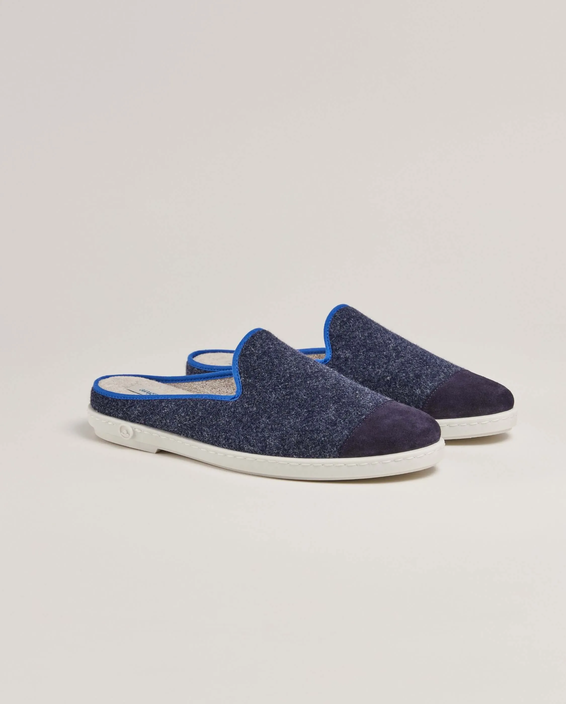 Mule homme laine, marine océan