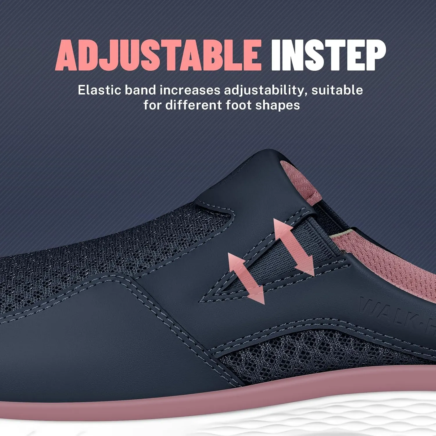 Mules for Woman Sneakers with Arch Support, Slip On Womens Walking Shoes for Plantar Fasciitis, Open Back Orthopedic Clogs for Women